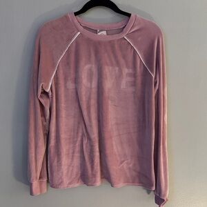 No Boundaries Pink Long Sleeve Velour Top